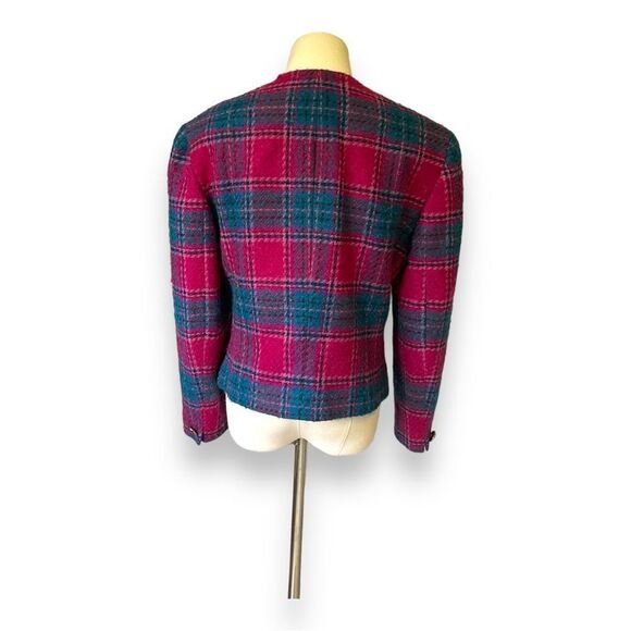 Vintage 1960's Pendleton Pink Plaid Jacket Size 12 - Picture 2 of 3